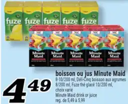 Marché Richelieu boisson ou jus MinuteMaid | MinuteMaid drink or juice offer