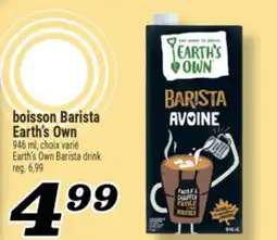 Marché Richelieu boisson Barista Earth's Own | Earth'sOwn Barista drink offer