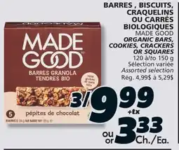 IGA MADE GOOD ORGANIC BARS offer