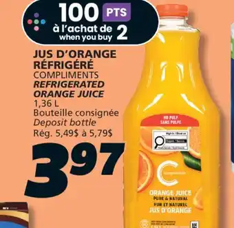 IGA COMPLIMENTS REFRIGERATED ORANGE JUICE offer