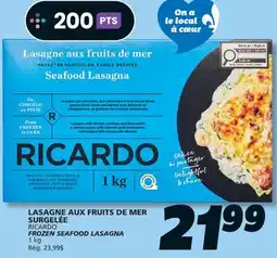 IGA RICARDO FROZEN SEAFOOD LASAGNA offer
