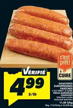 IGA C'EST PRÊT! À CUIRE FRESH EUROPEAN SAUSAGES offer