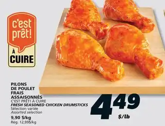 IGA C'EST PRÊT! À CUIRE FRESH SEASONED CHICKEN DRUMSTICKS offer