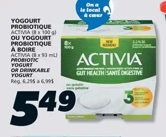 IGA ACTIVIA PROBIOTIC YOGURT OR DRINKABLE YOGURT offer