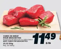IGA BEEF CUBES FOR BROCHETTES offer