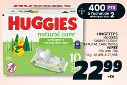 IGA HUGGIES SIMPLY CLEAN, NATURAL CARE WIPES offer