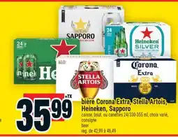 Super C bière Corona Extra, Stella Artois, Heineken, Sapporo | beer offer