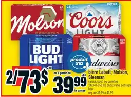 Super C bière Labatt, Molson, Sleeman | beer offer