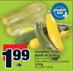 Super C courgettes vertes, jaunes ou grises | green, yellow or grey zucchini squashes offer