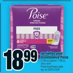 Super C serviettes pour incontinence Poise | Poise incontinence pads offer
