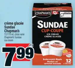Super C crème glacée Sundae Chapman's | Chapman's Sundae ice cream offer