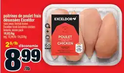 Super C poitrines de poulet frais désossées Exceldor | Exceldor fresh boneless chicken breasts, econo pack offer