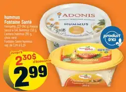 Super C hummus FontaineSanté | Fontaine Santé hummus offer