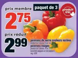 Super C poivrons de serre couleurs variées poivrons rouges | assorted peppers or red peppers offer