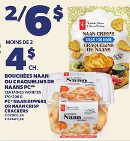 Provigo BOUCHÉES NAAN OU CRAQUELINS DE NAANS PC, 170/200 G | PC NAAN DIPPERS OR NAAN CRISP CRACKERS offer