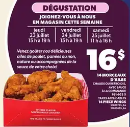 Provigo 14 MORCEAUX D'AILES, 861-933 G | 14 PIECE WINGS offer
