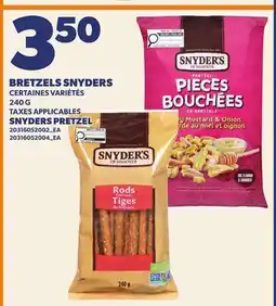 Provigo BRETZELS SNYDERS, 240 G | SNYDERS PRETZEL offer