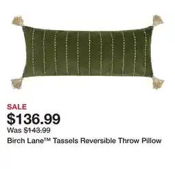 Wayfair Birch Lane Tassels Reversible Throw Pillow offer
