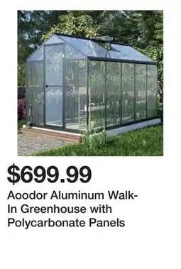 Wayfair Aoodor Aluminum Walk-In Greenhouse with Polycarbonate Panels offer