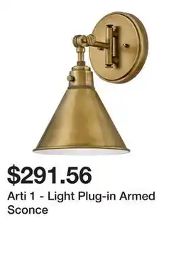 Wayfair Arti 1 - Light Plug-in Armed Sconce offer