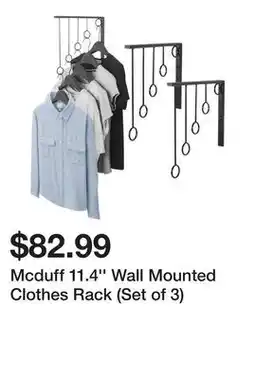 Wayfair Mcduff 11.4'' Wall Mounted Clothes Rack (Set of 3) offer