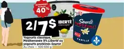 Val-Mont Yogurts classiques, Méditerranée 9%, Liberté ou yogurts protéinés Source offer