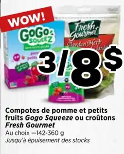 Val-Mont Compotes de pomme et petits fruits Gogo Squeeze ou croûtons Fresh Gourmet offer