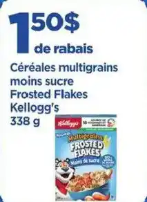 Maxi Céréales multigrains moins sucre Frosted Flakes Kellogg's offer