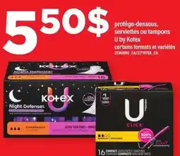 Maxi protège-dessous, serviettes ou tampons U by Kotex offer