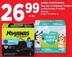 Maxi culottes d'entraînement Easy-Ups ou Ninjamas Pampers offer