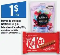 Maxi barres de chocolat Nestlé ou friandises Carnaby offer
