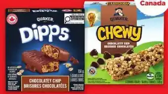 Maxi barres granola Dipps ou Chewy Quaker offer
