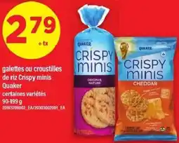 Maxi galettes ou croustilles de riz Crispy minis Quaker offer