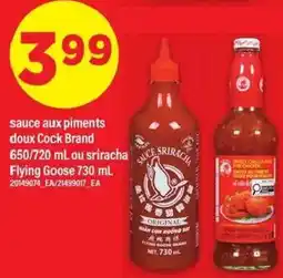 Maxi sauce aux piments doux Cock Brand ou sriracha Flying Goose offer