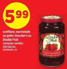 Maxi confiture, marmelade ou gelée Smucker's ou Double Fruit offer