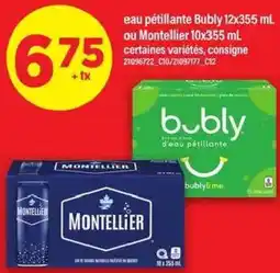 Maxi eau pétillante Bubly ou Montellier offer