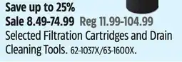 Canadian Tire Selected Rainfresh Filtration Cartridges and Drain Cleaning Tools offer
