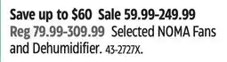 Canadian Tire Selected NOMA Fans and Dehumidifier offer