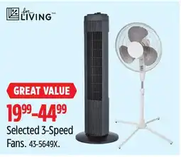 Canadian Tire For Living Selected 3-Speed Fans offer