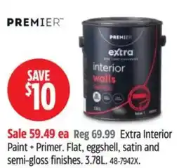 Canadian Tire PREMIER Extra Interior Paint + Primer offer