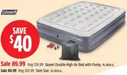 Canadian Tire Coleman Queen Double-High Air Bed with Pump offer