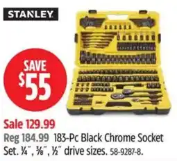 Canadian Tire STANLEY Pc Black Chrome Socket Set offer