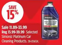 Canadian Tire Selected Simoniz Platinum Car Cleaning Products offer