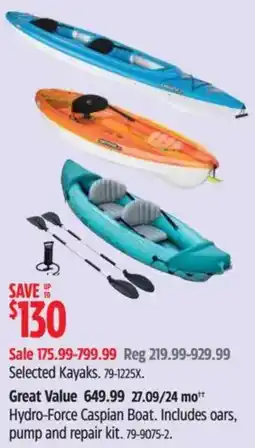 Canadian Tire Selected Kayaks offer
