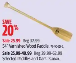 Canadian Tire 54" Varnished Wood Paddle offer