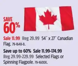 Canadian Tire 54'' x 27'' Canadian Flag offer