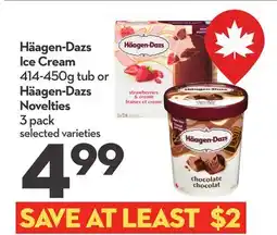 Longo's Ice Cream 414-450g tub or Novelties 3 pack offer