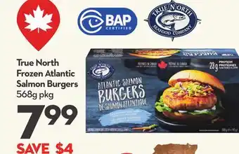 Longo's Frozen Atlantic Salmon Burgers offer