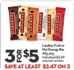 Longo's Larabar Fruit or Nut Energy Bar offer