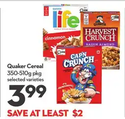 Longo's Quaker Cereal offer